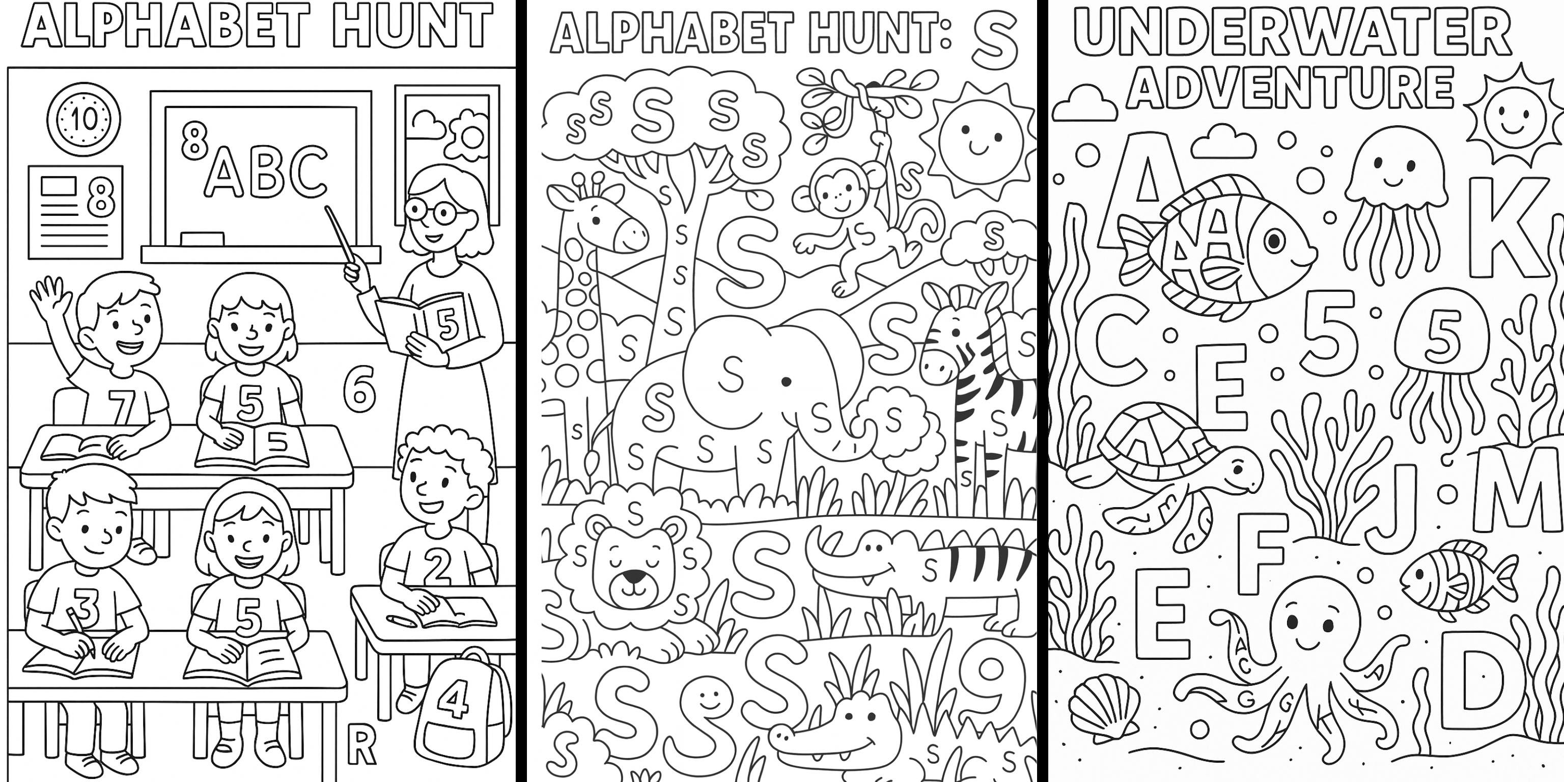 Alphabet Number Coloring Page Creator
